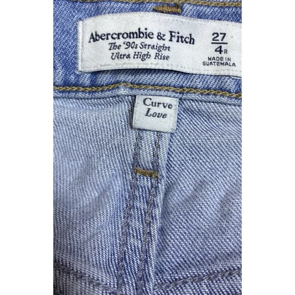 Abercrombie & Fitch Jeans Womens 27 90s Straight Ultra High Rise Curve Love Blue - Picture 3 of 8